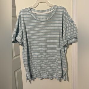 Southern Tide Seafoam and White Striped Tee
